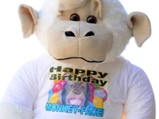 6 Foot Giant Stuffed Monkey in Shirt Happy Birthday Monkey Face Made in the USA