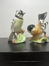 Vintage Ceramic Birds Bluejay Gold Finch Ucago Free Shipping