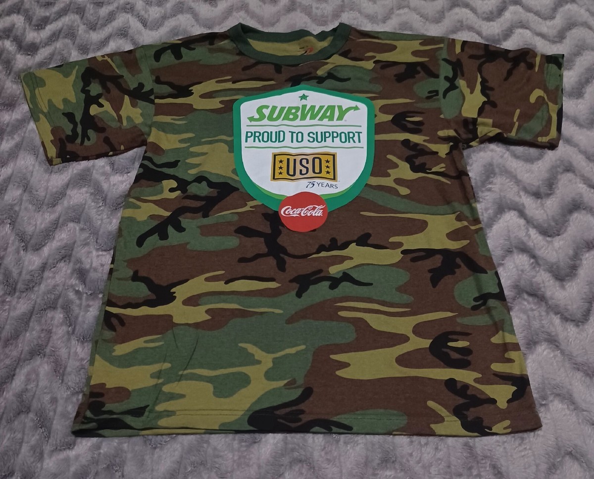 Subway Mens Size L Green Camo New Carved Turkey Bacon USO T