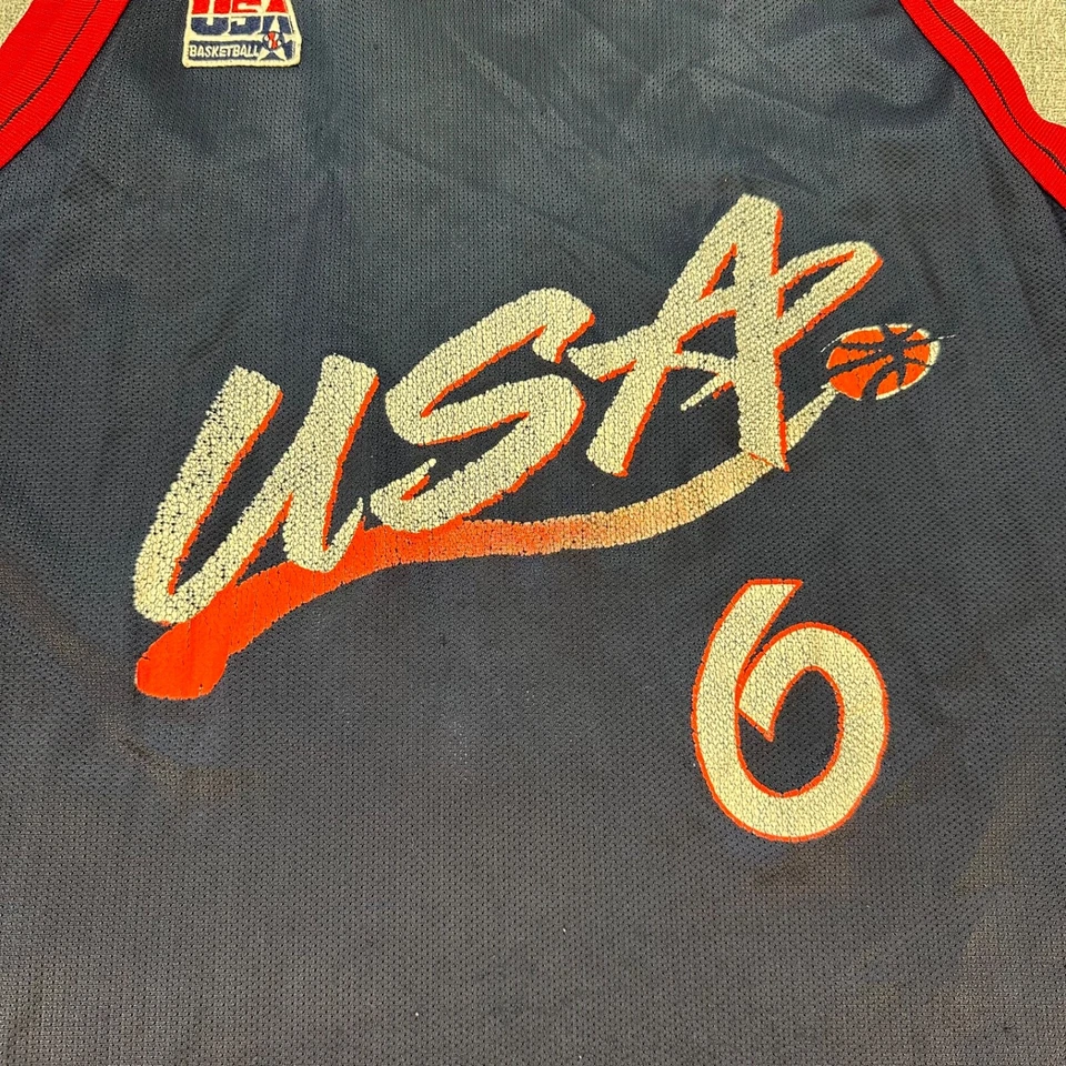 Camiseta deportiva de baloncesto vintage Champion USA para hombre talla 48 azul #6 Anfernee Hardaway Foto 3 de 4