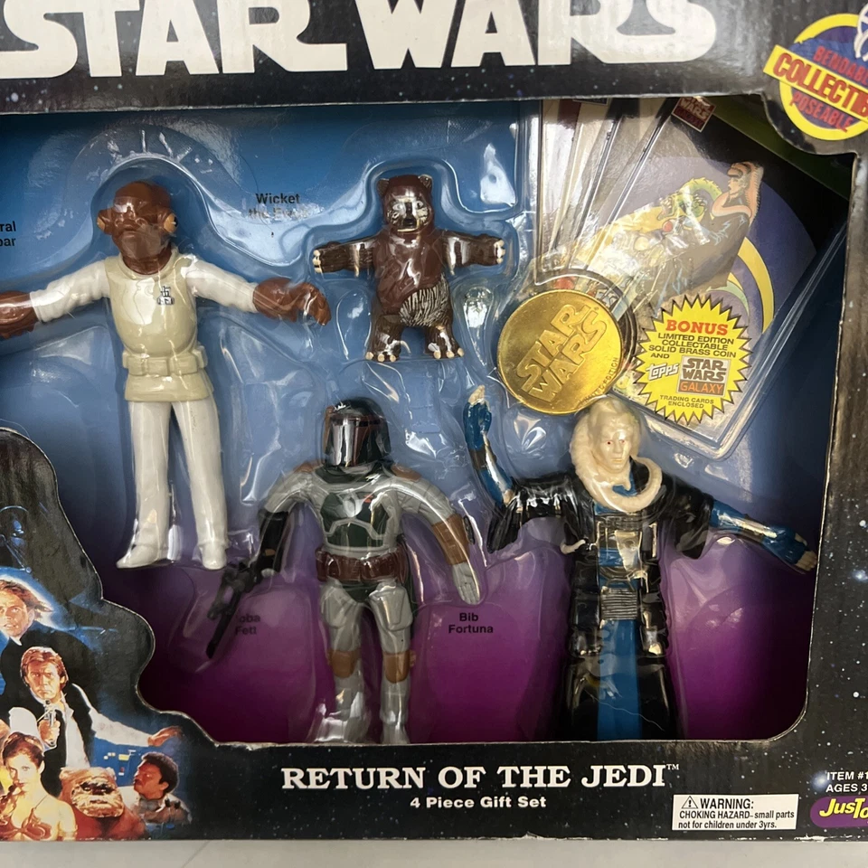 Star Wars Bend-Ems El Retorno del Jedi Juego de Regalo de 4 Piezas Lmtd. Moneda Edición - Grasa Foto 2 de 4