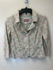 Lux Brand Women's Faded Distressed Floral Blazer, Size Xs, Euc