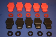 10 Military Style Battery Terminal Covers & Protective Washers 5 POS 5 NEG