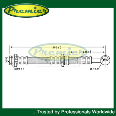 Premier Rear Left Brake Hose Fits Nissan Primera 1996-2002 1.6 1.8 2.0 TD