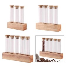 Coffee Bean Test Tube with Wooden Stand Single Dose Coffee Bean Storage Tubes