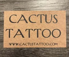 vintage MEGAN HOOGLAND cactus TATTOO BUSINESS CARD Mankato MN