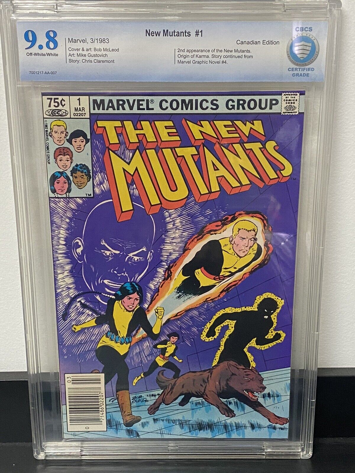 New Mutants #1 CBCS 9.8 (Marvel 1983) Newsstand Canadian Price Variant CPV