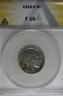 1918-S  .05   ANACS   F 15   Buffalo Nickel, Indian Nickel, 5 Cent Piece