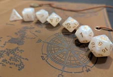 ✨Sanctum Pearl✨ 7 Dice Set Poly RPG DnD Dungeons Dragons AD&D Pathfinder d20
