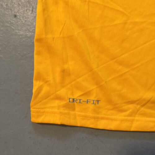 Nike Men's Dri-FIT Training Short Sleeve Crew Neck Workout T Shirt Size L Yellow - Picture 2 of 3