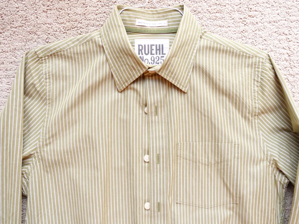 RUEHL No. Camisa social masculina 925 verde tamanho médio - Imagem 2 de 4