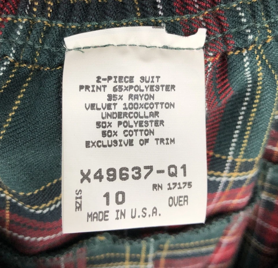 Falda plisada a cuadros vintage niñas 10/mujeres XS roja verde EE. UU. Dark Academia Preppy Foto 3 de 4