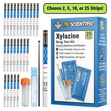 TN Scientific (XYL) Drug Test Strip Kit Choose 2, 5, 10, 25 Pack – Powder/Liquid