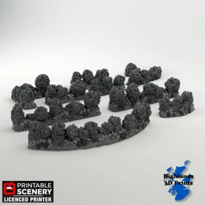 PRINTABLE SCENERY Bocage Scatter Terrain Tabletop Gaming DnD 3D Print 32/28/20/15/10mm