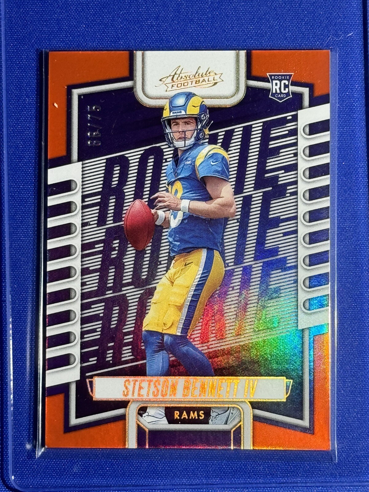 2023 Panini Absolute #136 Stetson Bennett Orange Parallel /75 Los Angeles Rams