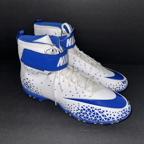 Nike Men's Force Savage Shark Football Cleat - White/Blue Size US 14 - Picture 2 of 11