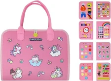 Montessori Felt Busy Board for Toddlers, Interactive Sensory Toy, Quiet Book