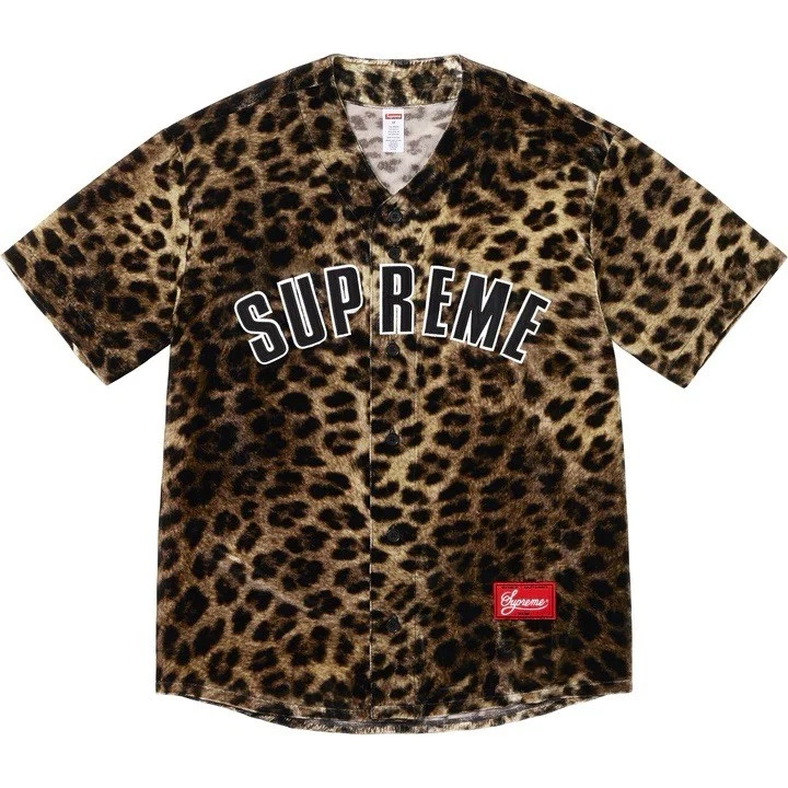 Maillot de baseball velours suprême imprimé léopard taille XL À LA MAIN ???