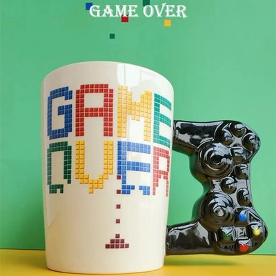 Neu Keramiktassen Kreativ 3D Game Over Kaffeetassen Student Milch Spiel Controller
