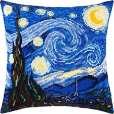 Starry Night by Vincent Van Gogh. Needlepoint Kit. Throw Pillow 16 16 Inches....
