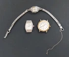 Lot (3) Vintage Ladies Watches Timex Waltham w/band Nelsonic Diamond Untested