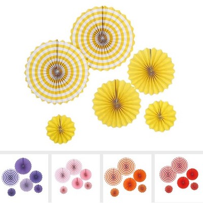 6 pcs Paper Fans Wall Backdrop Wedding Decorations Home Event Party Supplies