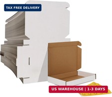 7x5x1 Shipping Boxes Set of 100, White Corrugated Cardboard Mailer Box