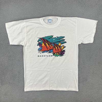 Vintage El Capitan Mazatlan Mexico 90s Adult Large Colorful Tourist T Shirt EUC
