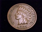 1887 Indian Head Cent, Very Fine to Nearly Extra Fine  Grade