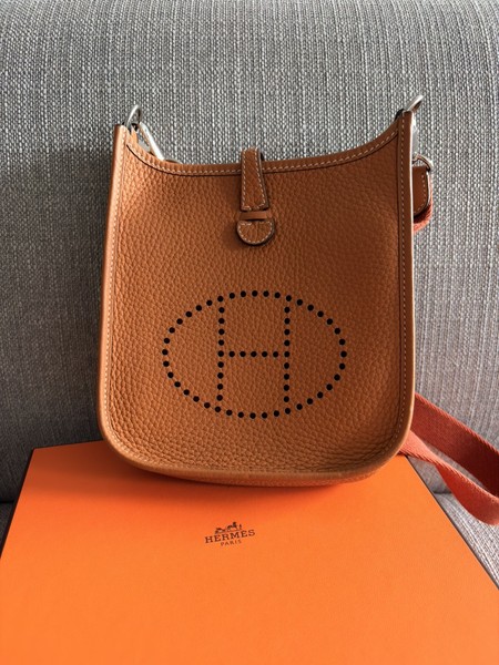 Hermes Evelyne Mini 16 TPM Bag Taurillon Clemence AUTHENTIC 