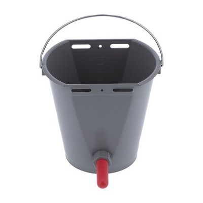 Calf 8L Plastic Feeder Bucket With Nipples Check Valves Feeding Equipment For Li