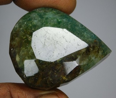 Natural Green Emerald 217 Ct Zambian Pear Shape Cut Loose Gemstone