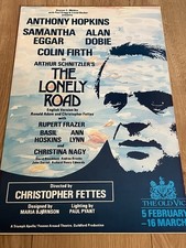 The Lonely Road - 1985 theatre poster. Anthony Hopkins, Colin Firth, Alan Dobie