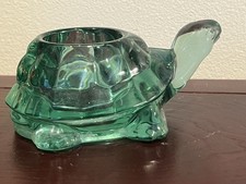 Heavy Art Glass Turtle Votive Candle Holder I...