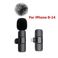 Wireless Microphone Mini Mic for iPhone/Android Phone, LED Display Lavalier Micr