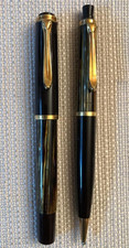 BEAUTIFUL OLD ESTATE FIND PELIKAN FOUNTAIN PEN PENCIL SET - 14 K PELIKAN NIB 585