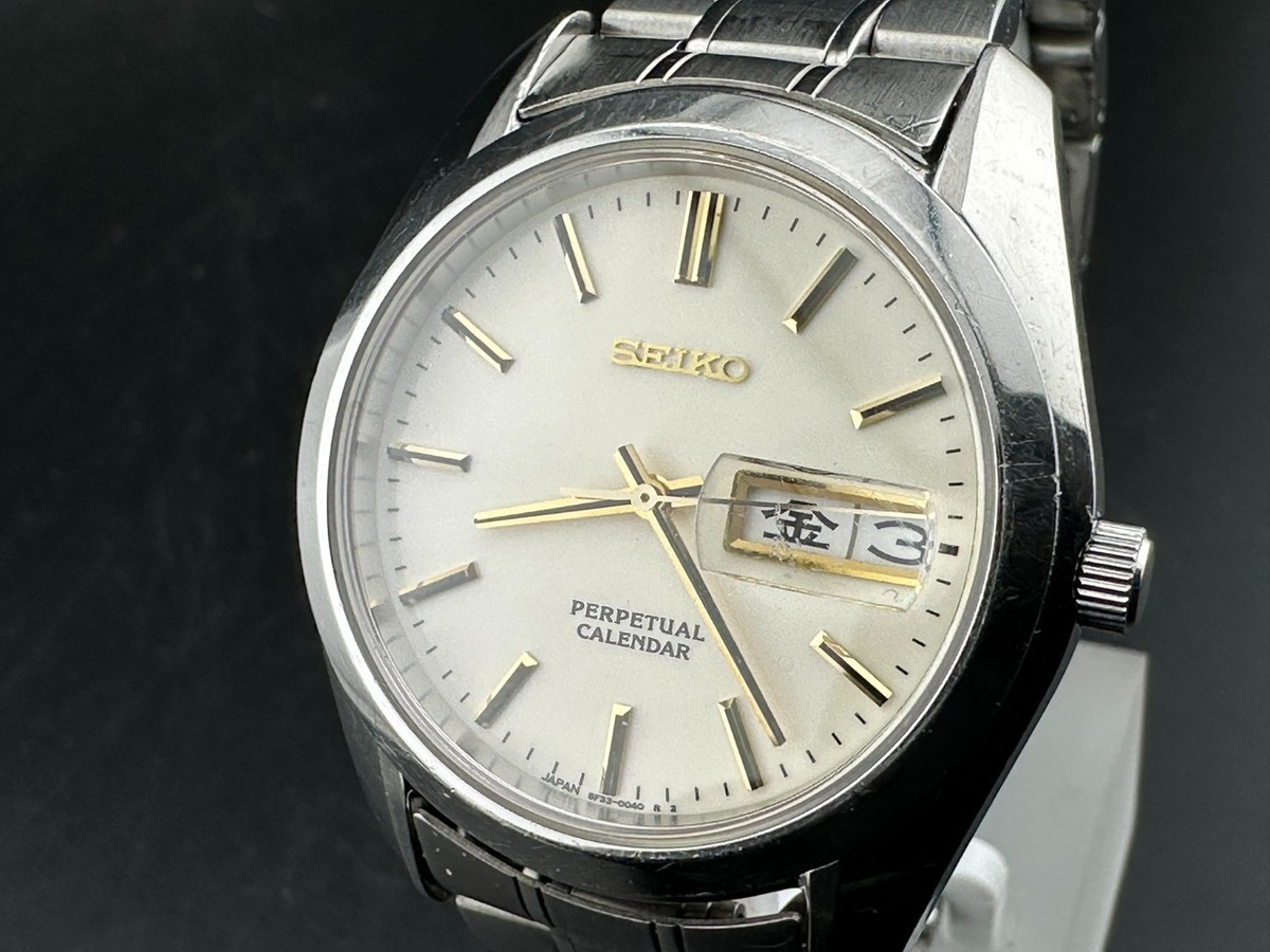 Seiko Perpetual Calendar Men's Day Date Eng/Kanji 36mm Quartz