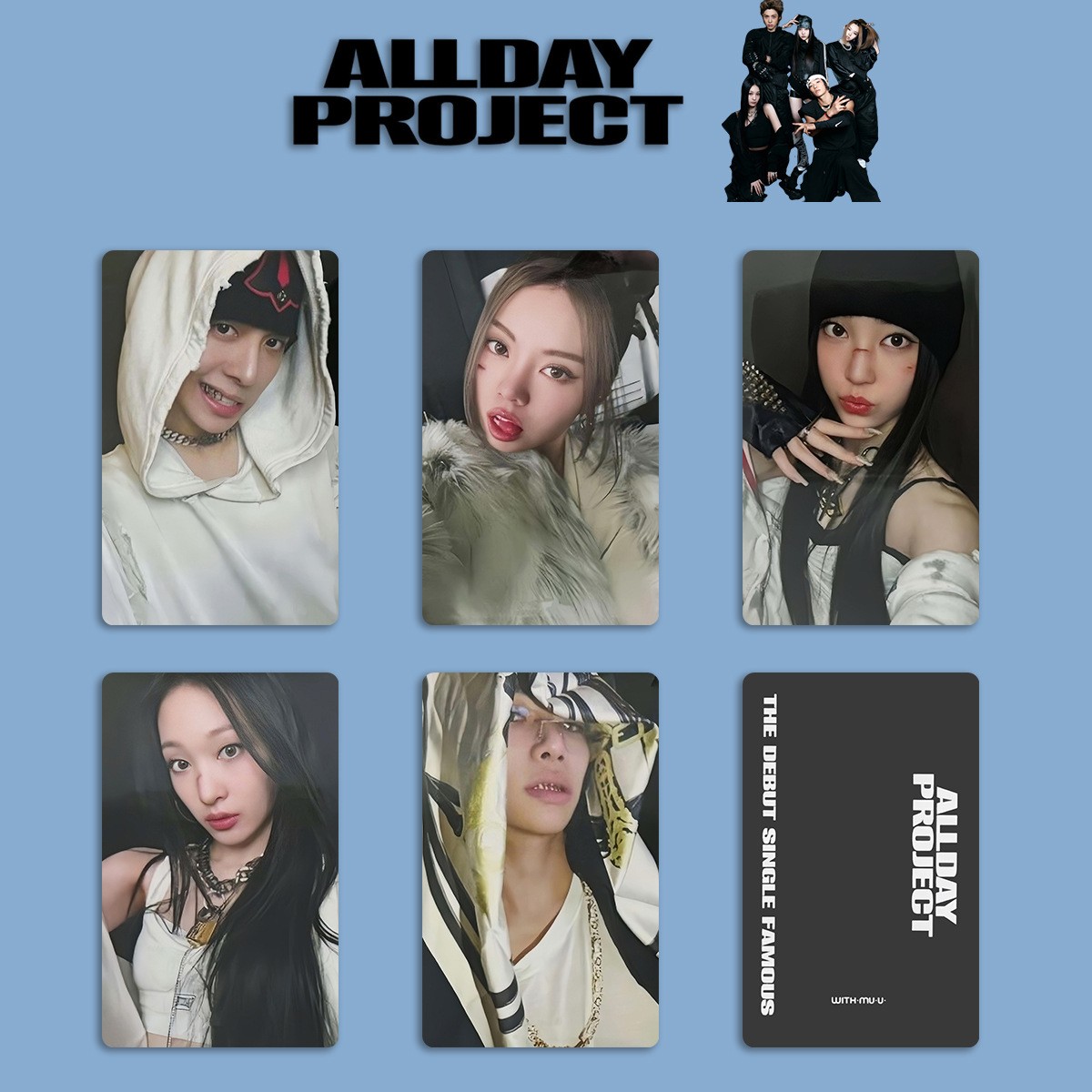 5pcs/set Kpop ALLDAY PROJECT FAMOUS Album Self Made Photocard