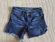 American Eagle Midi Distressed Jean Shorts Size 2
