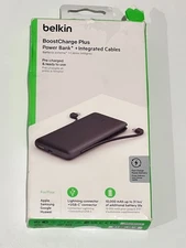 Belkin BoostCharge Plus 10000mAh USB-C Portable Charger w/Integrated Cables