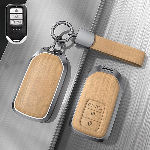 Zinc Alloy Leather Car Key Case Cover For Honda Fit Accord CRV HRV Civic Pilot - Picture 10 of 20