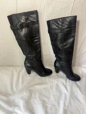 Gianni Bini tall black leather ridding boots  Size 6