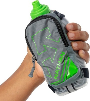 Nathan SpeedDraw Plus Insulated Flask, Handheld Running Water Bottle. Grip Free