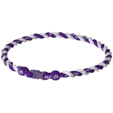 Phiten Tornado Titanium Necklace - Purple/White - 18 Inch