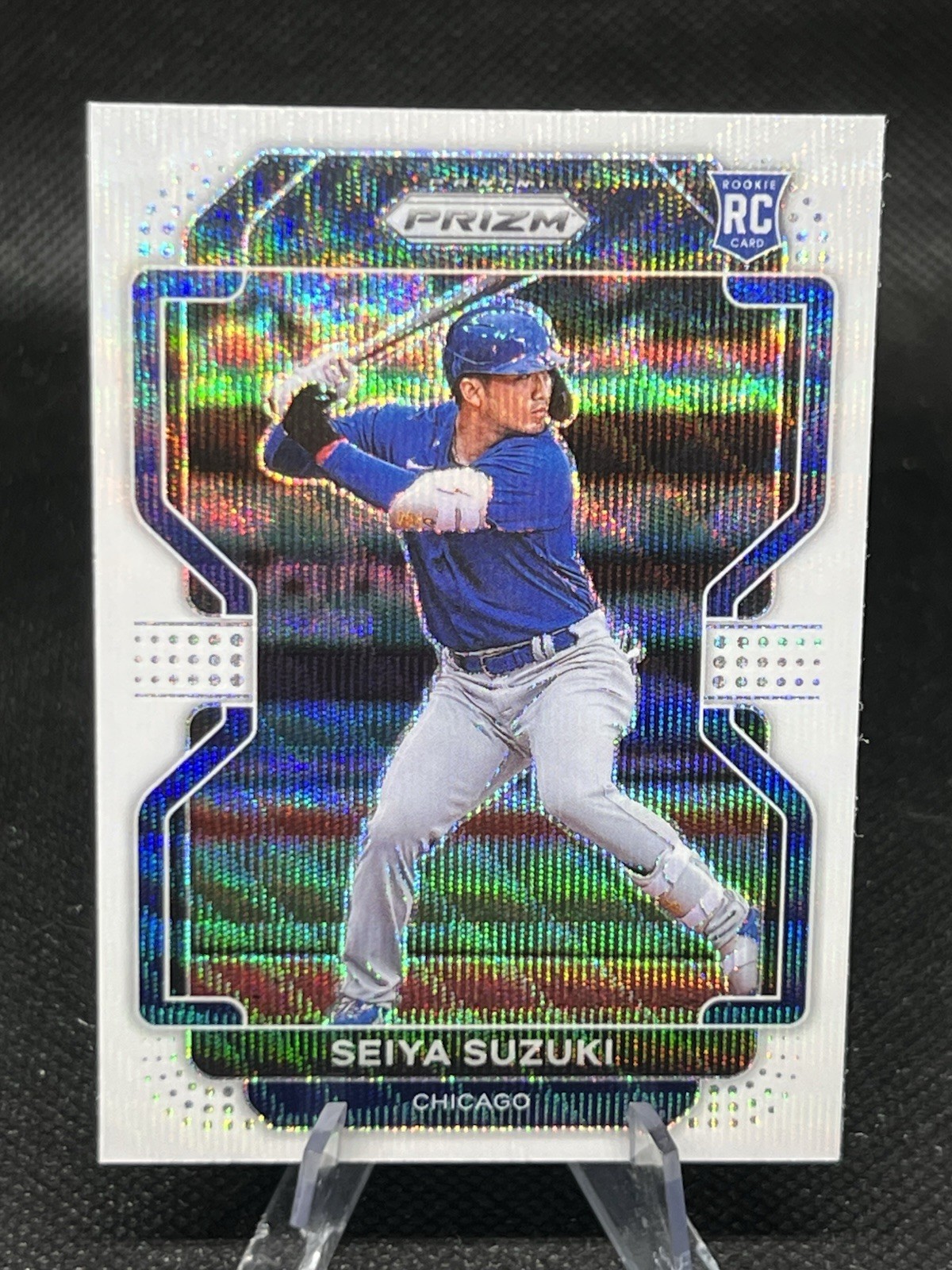 2022 Panini Prizm #46 Seiya Suzuki RC -White Wave Prizm - Chicago Cubs