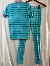 New Carter's Boys Stripes Pajama set Snug Fit Short sleeve Aqua Size 8,10