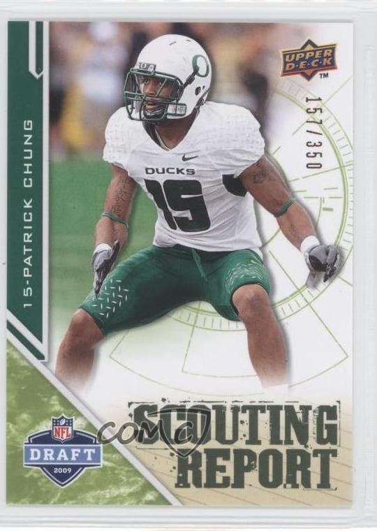 2009 Draft Edition Scouting Report Green /350 Patrick Chung #229 Rookie RC 9ap