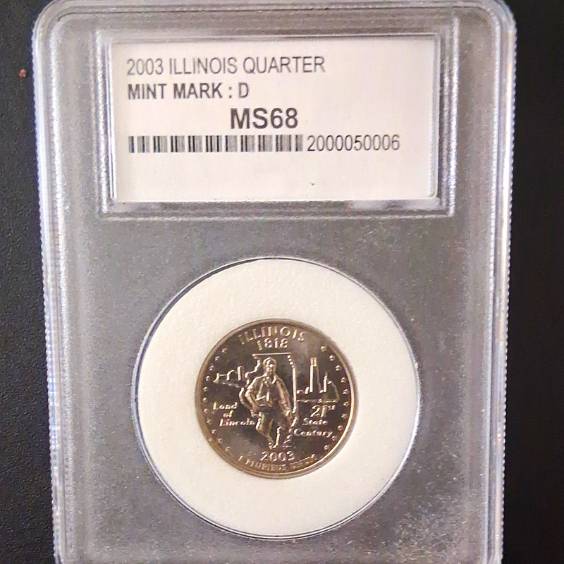 2003 Illinois State Quarter 25C D (Denver) Business Strike MS68 Graded