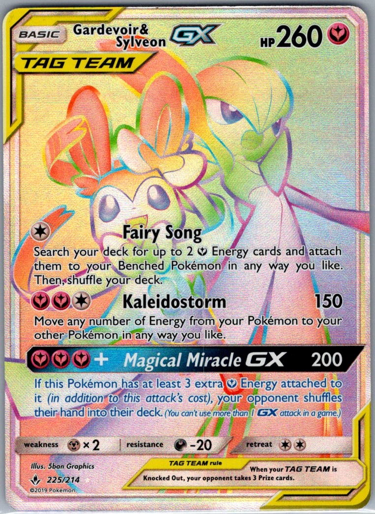 Gardevoir & Sylveon GX (Secret) 225/214 SM - Unbroken Bonds - Pokemon Card - NM