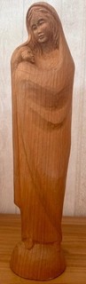 geschnitzte Holzfigur Holz Maria m. Kind